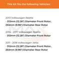 thumbnail image 2 of Max Advanced Brakes - Brake Kit for 2013-2015 2016 2017 2018 VW Beetle w/12.28" Dia Fr 9.96" Dia Rear Rotor Front and Rear Replacement Geomet Coated Disc Brake Rotors and Ceramic Brake Pads, 2 of 9