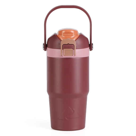 Ozark Trail 18oz Vacuum-Insulated Stainless Steel Dual Lid Insulated Tumbler, Double Wall Vacuum Insulated Travel Tumbler with Sip & Chug Lid, Rose