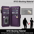 thumbnail image 3 of For Google Pixel 10 / 10 Pro 5G RFID Blocking Wallet Case, Crossbody Purse Phone Case with 9 Card Slots, Zipper Pocket & Detachable Strap,Dark Purple,For Pixel 10 / 10 Pro, 3 of 9