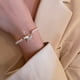 thumbnail image 3 of Blanco de agua dulce de perlas pulsera de las mujeres nudo de lazo pulsera de perlas de bosque de la serie de la muchacha pulsera de joyería, 3 of 7