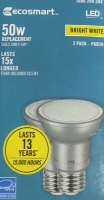 EcoSmart LED 6W (50W Equivalent) Bright White Dimmable Light Bulbs, Adjustable Beam Angle (2 Pack)