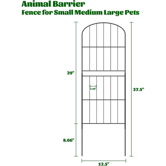 Decorative Garden Fence 10 Panels 37.5in High, Rustproof Metal Wire for Yard  Outdoor Flower Bed Border