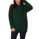 thumbnail image 1 of Suéter casual de manga larga con cuello redondo y bolsillos para mujer INSPIRE CHIC XL verde oscuro, 1 of 5