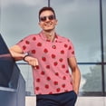 thumbnail image 3 of Kdxio Strawberries Print Men's Short Sleeve Polo Shirt,Midweight Men's Shirt, 3 of 6