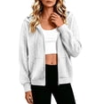 thumbnail image 2 of Inverlee Womens Cable Knit Full Zip Hooded Cardigan Ribbed Cuffs Side Pockets Long Sleeve Sweatshirts Casual Outerwear Loungewear Tops White XXXL, 2 of 8