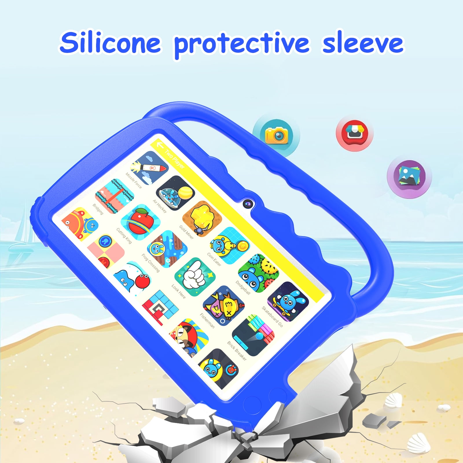 Kids Tablet, Toddler Tablet, 7 inch Tableta for Boys Girls, 32GB ROM 4GB RAM Android 12 Tablet, WiFi Dual Camera 7" Safety Eye Protection Screen, Parental Control APP, Latest Model Kid Tablets. Blue.