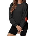 thumbnail image 2 of Women Valentines Sweatshirt Casual Love Theme Long Sleeve Crewneck Hoodless Tops Loose Comfortable Daily Loungewear Cute Sweatshirts for Women Black L, 2 of 4