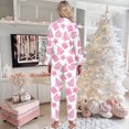 thumbnail image 4 of Nursing Pajama Sets – Button Up Cotton Lounge Wear for Women, Comfortable Sleepwear for Moms Women's Christmas Themed Printed Long Sleeve Pajama Set Festive Loungewear For Cozy Holidays, 4 of 5