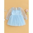 thumbnail image 2 of Liacowi Toddler Baby Girl Princess Dress Long Sleeves Mesh Dress Dot Print A-Line Dress Infant Girl Birthday Party Dress 6M-4T, 2 of 8