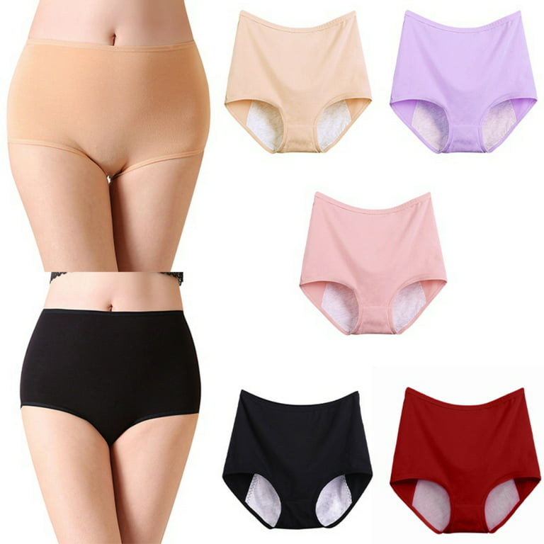 Large Size Mid Waist Period Panties for 110kg Women Briefs Cotton Menstrual  Panties Leak Proof Plus Size Underwear Purple XL