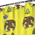 thumbnail image 3 of Yellow Bigfoot and Tree Pattern Shower Curtain 72"x84" ,Bathroom Decorative Shower Curtains Set with 12 Hooks,Modern Waterproof Washable Shower Curtain, 3 of 6