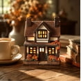 thumbnail image 4 of Fall Harvest Light Up House Set, 5.9" Resin Pumpkin Cottage Figurines with LED Lights for Autumn and Thanksgiving Decor, 4 of 6