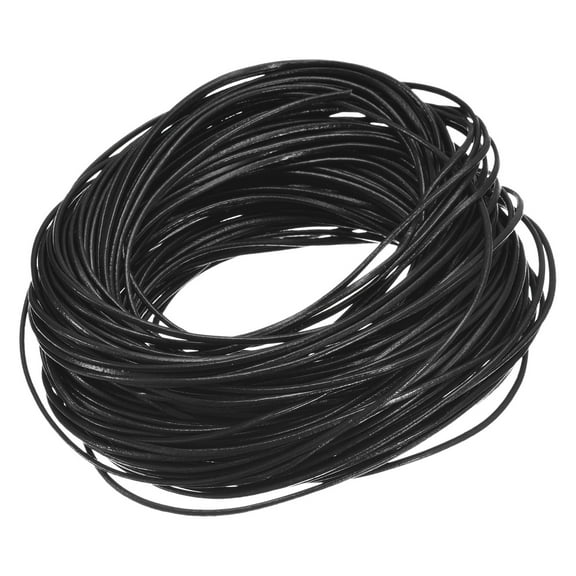 20 Yards 1mm Round Leather Cord Lacing Strings for DIY Crafts Black