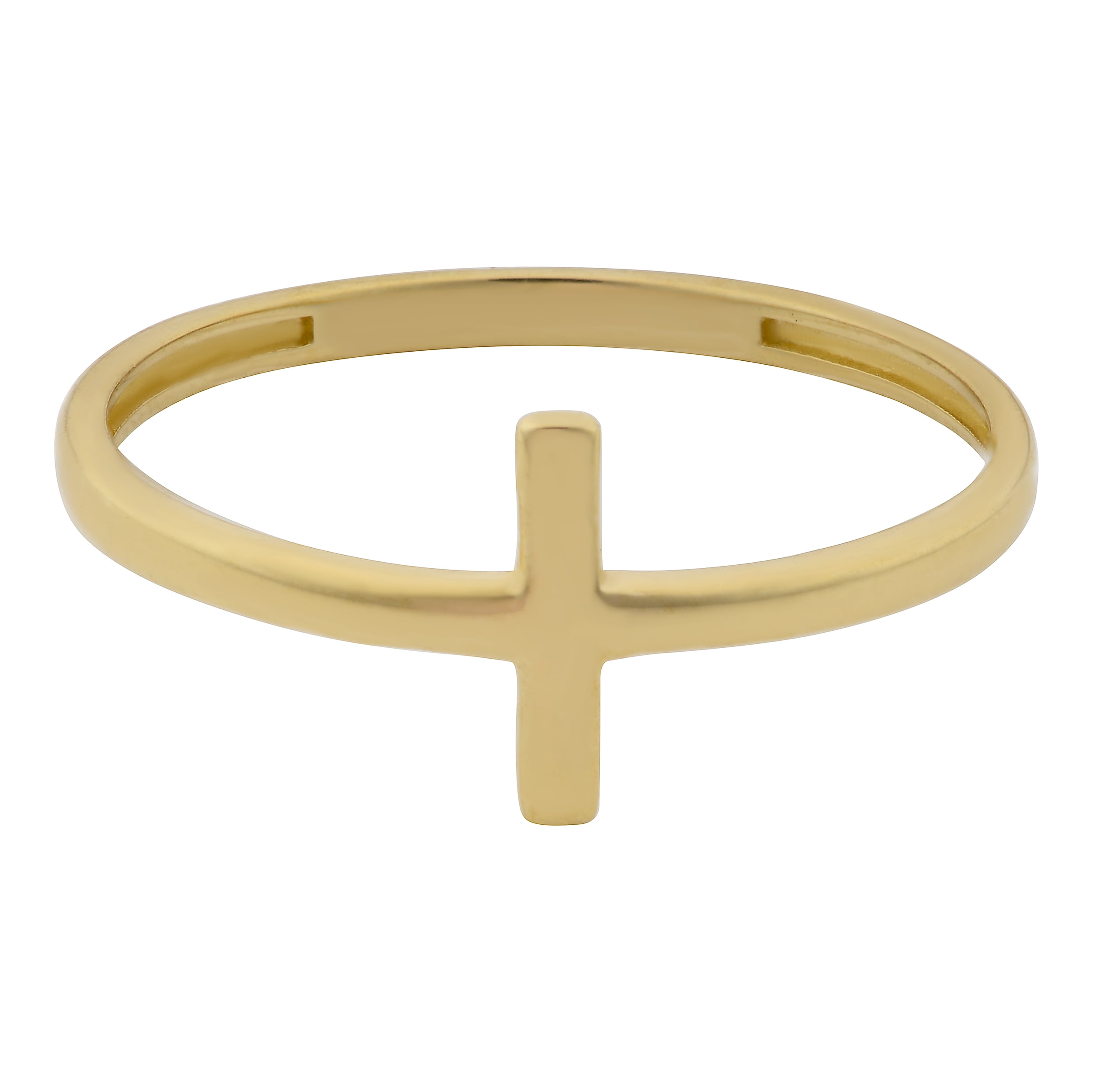 KoolJewelry 10k Gold High Polish Cross Ring