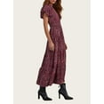 thumbnail image 2 of Summer Maxi Dress for Women Casual Wear To Work V Neck Puff Short Sleeve Smocked Ruffle Flowy Beach Boho Long Floral Dress, 2 of 6