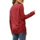 thumbnail image 3 of Top fruncido lateral con cordón de manga larga para mujer, cuello en V, Top fruncido con lazo lateral para mujer, rojo profundo XXL, 3 of 5