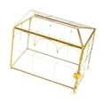 thumbnail image 4 of Caja de para tarjetas de boda, caja de almacenamiento multifuncional dorada para centro de mesa con ranura y cerradura, soporte para tarjetas, 4 of 8