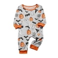 thumbnail image 2 of Halloween Family Pajamas Matching Set - 2 Piece Halloween Ghost with Pumpkin Print Top & Pants Sleepwear for Family Halloween Nights Blue Pajamas for 12 Months Pjs, 2 of 3