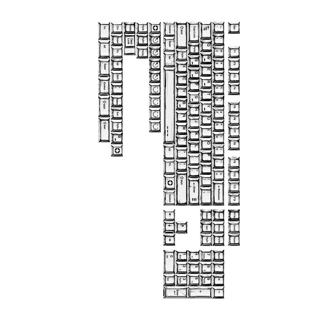 Classical Minimalists Styles 136Key PBT Keycaps Compatible for Full Size Mechanical Keyboards Keycaps Replacement