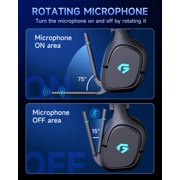 Captain 700 Pro Gaming Headset for PS5,PS4,PC,Switch, Wireless gaming Headphones with Noise-Canceling Flip Mic, 3.5mm Wired Mode for Xbox Series,LED Light,Black