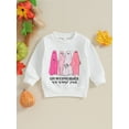 thumbnail image 2 of Faithtur Chandail en Molleton Halloween pour Garçon Fille Manches Longues Col Rond Imprimé Lettre Fantôme Chandail Ample, 2 of 8