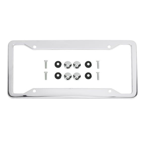 Unique Bargains Stainless Steel License Plate Holder Durable License Plate Cover Stainless Steel Silver Tone