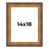 14x18 Frame Vintage Gold Solid Wood Picture Frame | 2.5 Inch Moulding Width | Ornate Bronze Museo