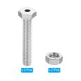thumbnail image 3 of Uxcell M8x45mm Hollow External Hexagon Screw Cylindrical Lamp Threading Screws Through Hole Bolt with Nut 2 Set, 3 of 6