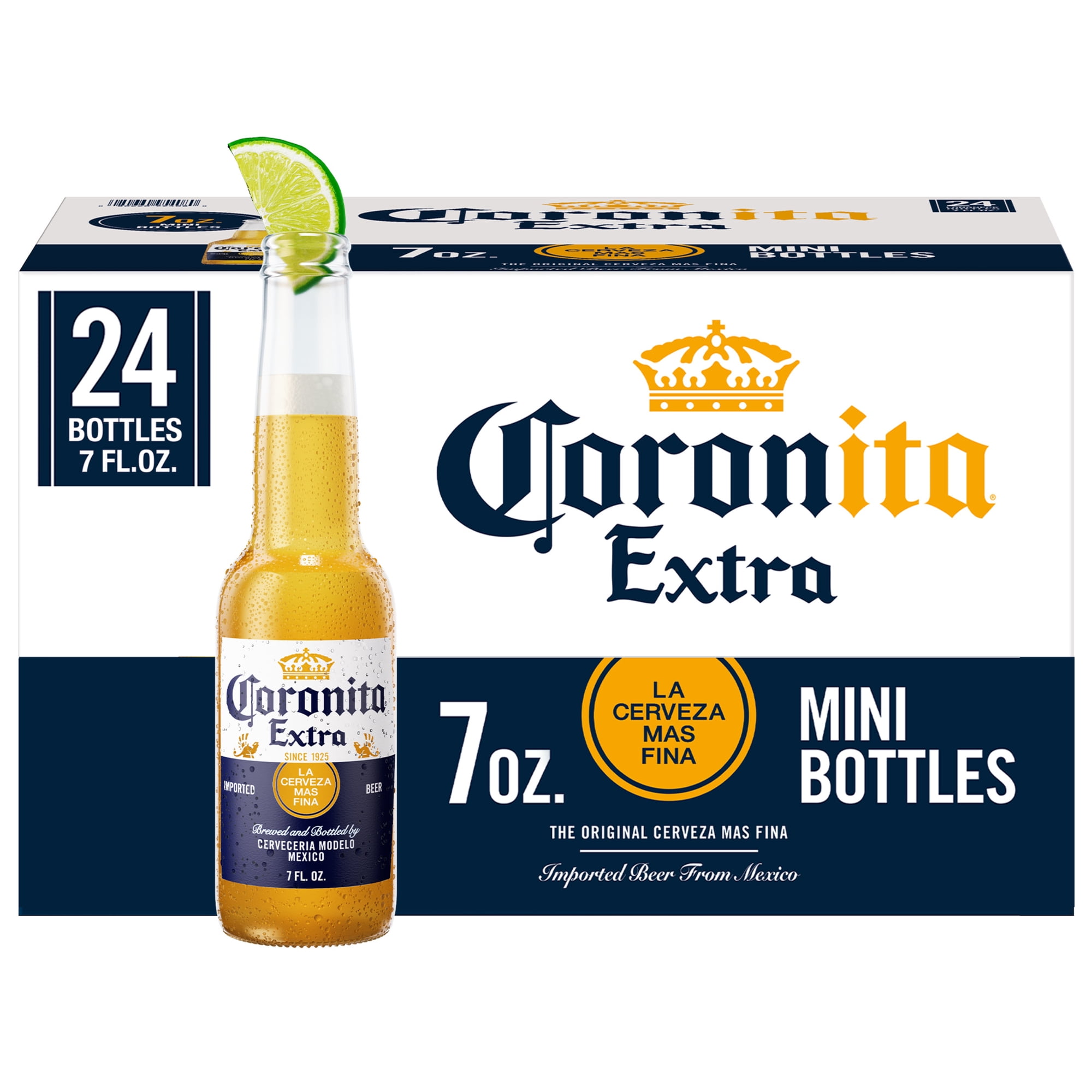 Corona Extra Coronita Mexican Lager Import Beer, 24 Pack 7 fl. oz. Mini Bottles, 4.6% ABV