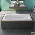 thumbnail image 4 of Malibu Home Fairfield Rectangle Soaking Bathtub 66"x 34"x 22" in Biscuit, 4 of 7