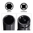thumbnail image 3 of Juego de accesorios de enchufe Uxcell, enchufe profundo de 20 mm, adaptador de impacto de vástago hexagonal de 1/4" con transmisión de 1/2", 3 of 5