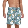 thumbnail image 2 of Balery Snowflake Scarf Snowman Pantalones cortos de pijama de punto de algodón para hombre con cinturilla y bolsillos-XX-Large, 2 of 6