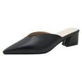 thumbnail image 6 of Mepaouo Mules for Women 2025 Pointed Toe V Cut Chunky Block Heels Slip on Clogs Slides Backless Loafers, 6 of 7