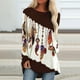 thumbnail image 1 of Puntoco Mujeres Casual Manga Larga Cuello Redondo tops Blusa Suelta Folk-Custom Impreso Camisas Puntoco Puntoco-7405, 1 of 5