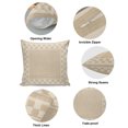 thumbnail image 6 of Throw Pillow Covers 24x24 Inch, Beige Geometric Decorative Pillow Cases for Couch Sofa Bed, Rustic Modern Abstract Plaid Gingham Cotton Linen Square Home Decor Pillowcases with Hidden Zipper, 6 of 6