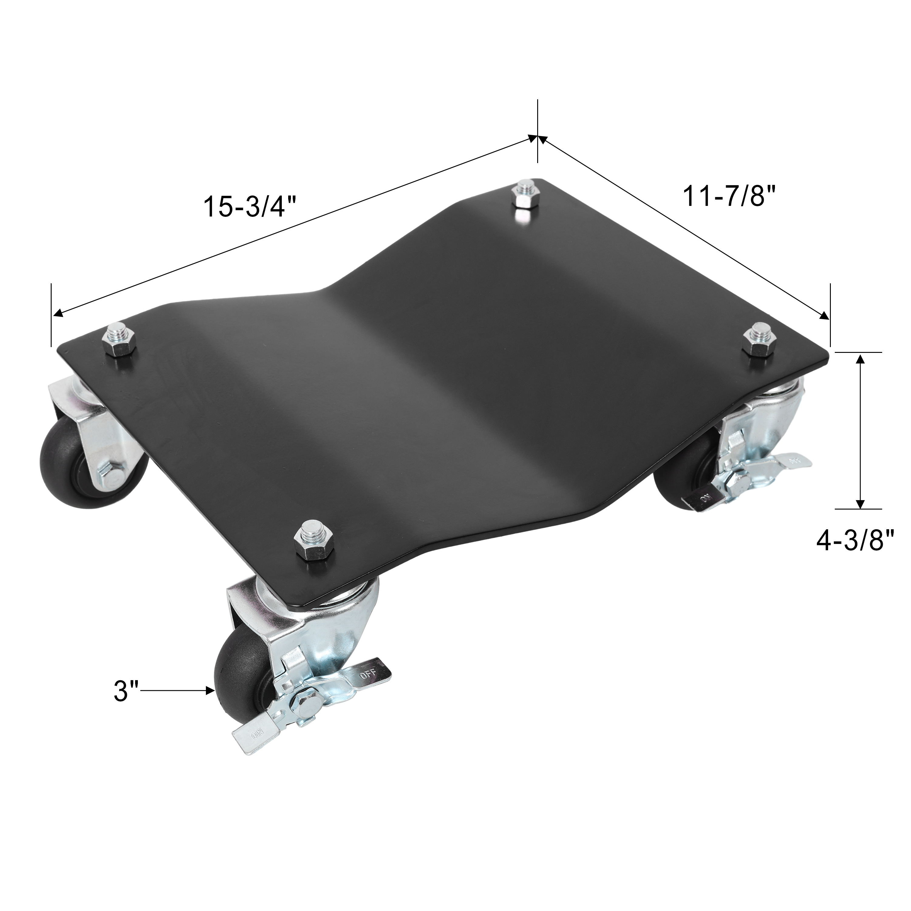 Professional Steel Vehicle Dollies,Heavy Duty Wheel Dolly,Car Dolly,Steel Tire Skates with Brakes