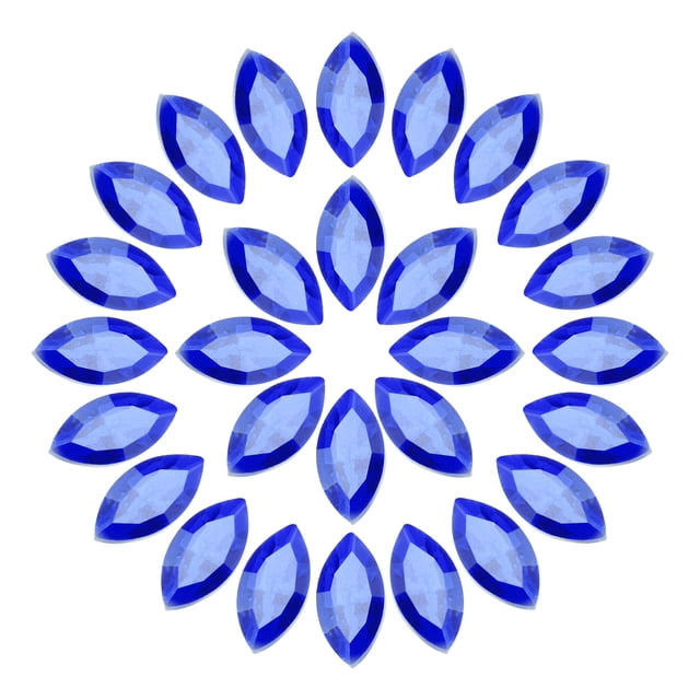 Uxcell 50Pcs Horse Eye Shape Rhinestones Glass Point Back Beads for Jewelry Making, Dark Blue 4x8mm