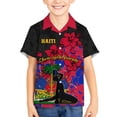 thumbnail image 2 of Camisas hawaianas con estampado 3D para hombre, aniversario de la independencia de Haití, camisas con escudo de armas y bandera de Ayiti, blusas casuales de moda para mujer, 2 of 5