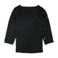 thumbnail image 2 of Alfani Womens Sequined Pullover Blouse, Black, Plus Size, 1X, 2 of 2