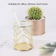 thumbnail image 2 of Metal Desktop Pencil Holder Pen Makeup Brush Stationery Iron Desk Organizer(Golden), 2 of 8