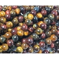 thumbnail image 3 of 12mm Multi Tiger Eye Round Beads Genuine Gemstone Natural Jewelry Making, 3 of 4