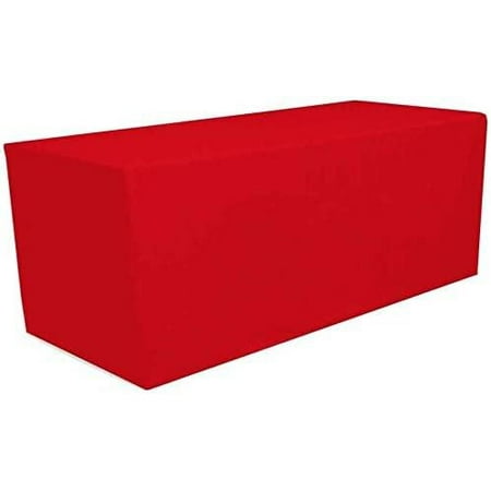 

4 ft x 2.5 ft fitted polyester tablecloth rectangular table cover wedding banquet party (red 4 ft x 2.5 ft)