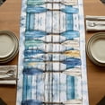 thumbnail image 5 of Lake Paddle Striped 90 Inch Table Runner, Watercolor Vintage Wood Grain Farmhouse Dresser Scarf Cotton & Linen Tablerunner for Dining/Kitchen Island/Holiday Party Décor 13" x 90", 5 of 9