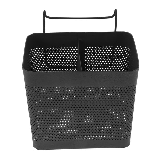 GOOHOCHY Escurridor de cubiertos de acero inoxidable para utensilios de cocina, 2 compartimentos, soporte para palillos, cuchillos, cucharas y tenedores, escurridor, cesta organizadora para fregadero