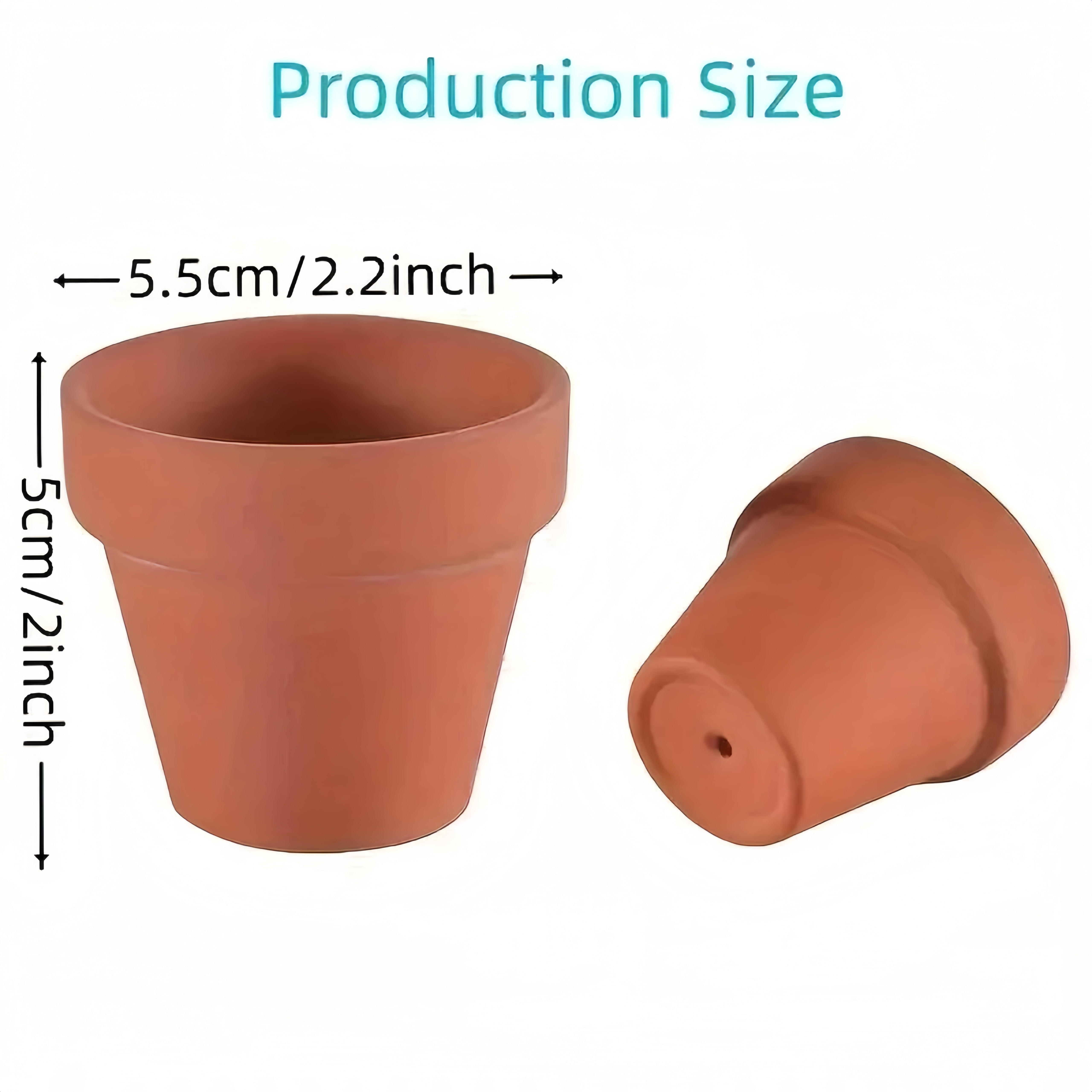 48pcs, Small Mini 2.2" Terracotta Pot Clay Ceramic Pottery Planter, Cactus Flower Nursery Terra Cotta Pots, With Drainage Hole, For Indoor/Outdoor Succulent Plants, Crafts, Wedding Favor