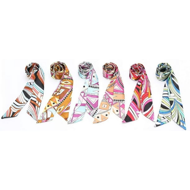 Caistre 6pcs Fashion Bag Handbag Handle Ribbon Scarf Neckerchief Scarf