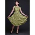 thumbnail image 5 of Bimba Green Leaves & Ranunculus Floral Women Knee Length Sleeveless Casual Summer Sun Tank Dress-X-Small, 5 of 6