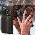 thumbnail image 6 of Decase Compatible with Samsung Galaxy Note 20 Ultra Case with Card Holder and Strap for Women,Crossbody Lanyard,Stand Ring Kickstand,Snap Clasp,Phone Wallet Case,Black, 6 of 10