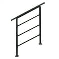 thumbnail image 2 of Tcbosik Iron Handrail Fits 1 or 3 Steps, Indoor/Outdoor Stair Railing for Indoor Stairs, Outdoor Handrail, Easy to Install Stair Handrail, Black, 2 of 8