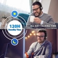 thumbnail image 4 of MUSICOZY Bluetooth Headset with Microphone, Wireless Headphones with Noise Cancelling Mic, 26hrs talktime, On Ear Headphones with Mic Mute for Mac/Laptop/Zoom/Teams/Call Center/Office/Home Rose Gold, 4 of 9
